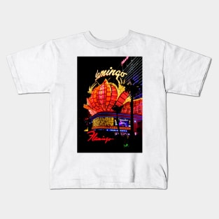 Flamingo Las Vegas Hotel Neon Signs America Kids T-Shirt